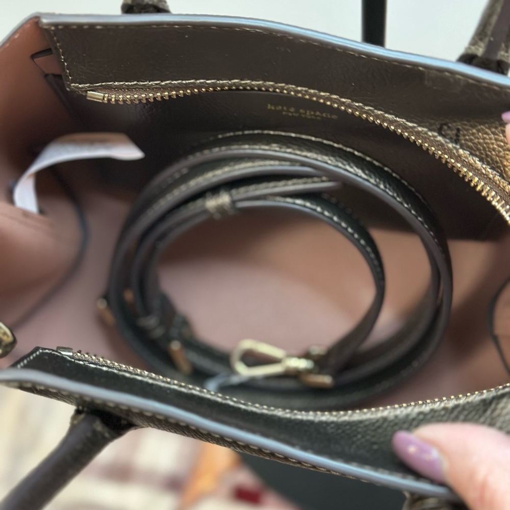 Kate Spade Eva small tote in metallic ash msrp is $329 EUC - Picture 3 of 10